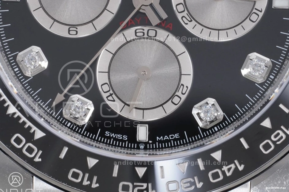 Best Diamonds Black Edition Dial 816 VSF 1:1 SoftTouch Silver Oysterflex on (Weighted) Daytona Strap V2 126519 VS4131 0219